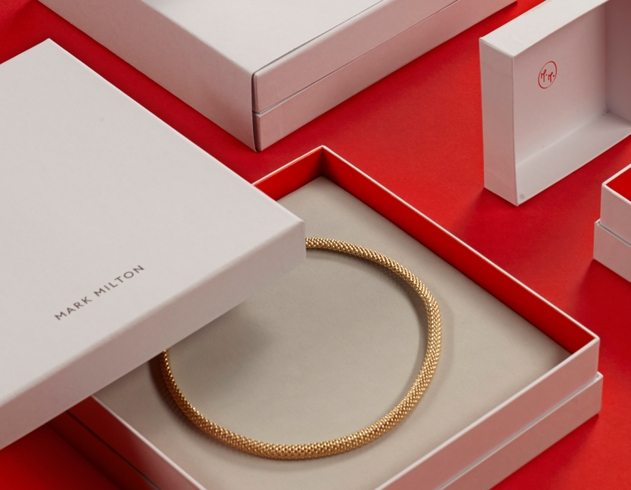 Visual identity and packaging designed by ico for curated jewellery brand Mark Milton