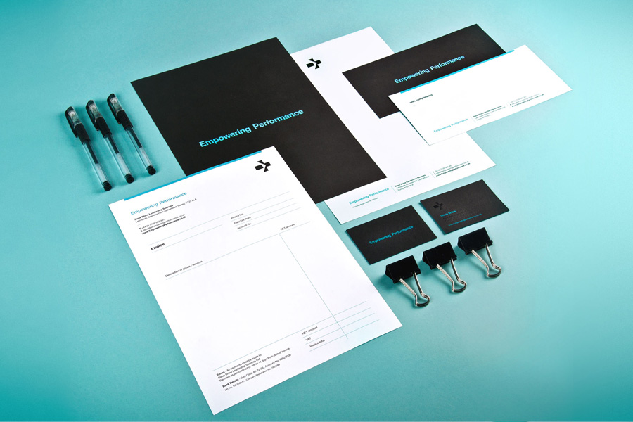 Logo and stationery set with deboss foil detail designed by Analogue for management professional Steve Shine