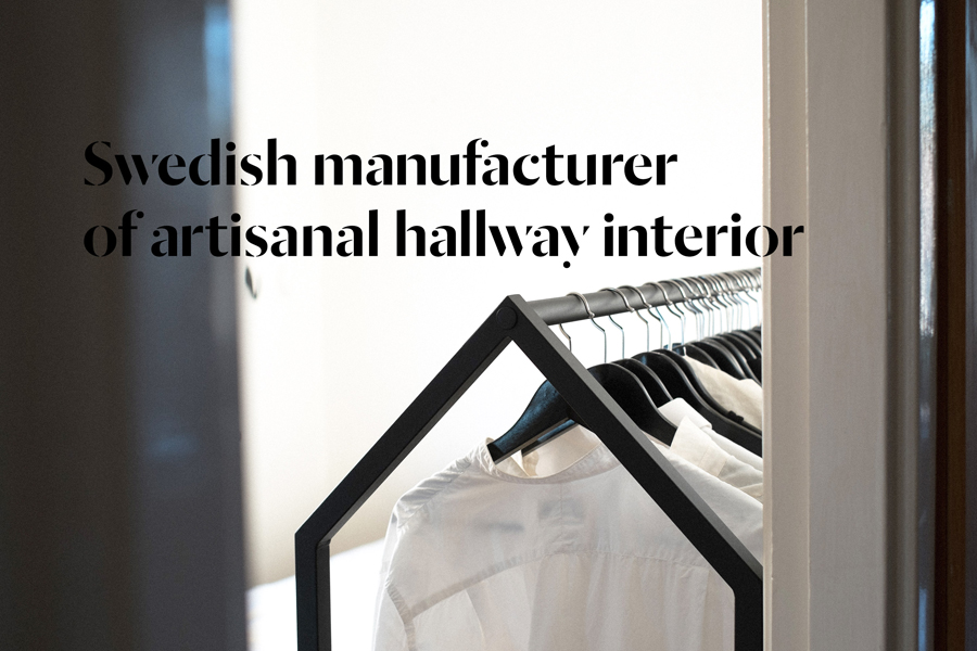 Typography and image composed by Bedow for Essem Design, a Swedish manufacturer of artisanal hallway interiors.