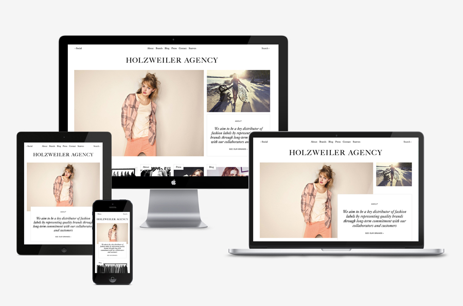 Logo and website designed by Bielke+Yang for contemporary fashion distributor Holzweiler