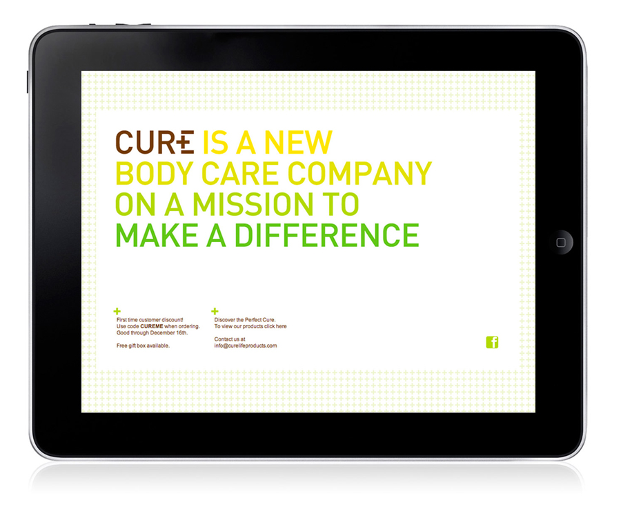 Logo and website designed by Mucho for Californian based handcrafted body care company Cure