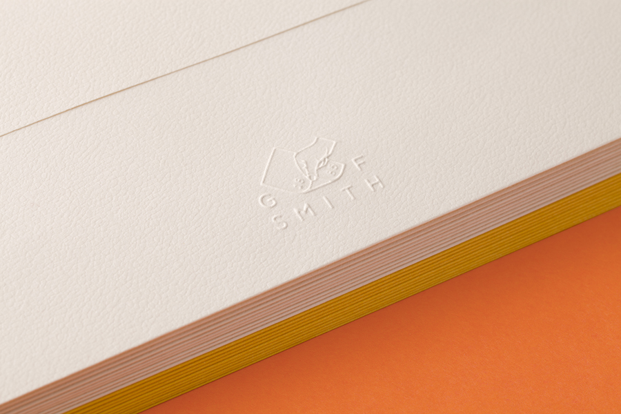 Blind embossed paper designed by Made Thought for British paper merchant G . F Smith