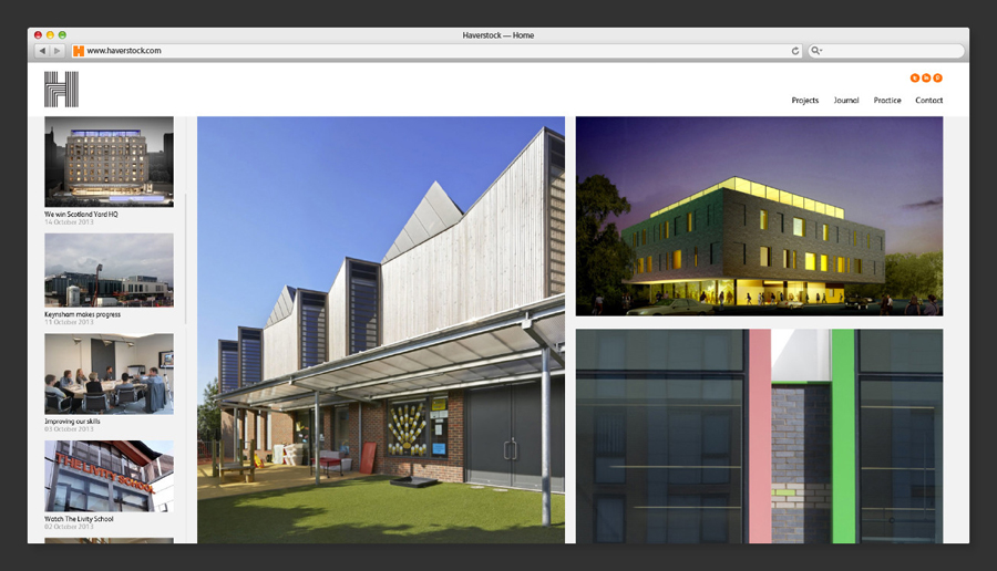 Logo and website design by Spy for architecture firm Haverstock