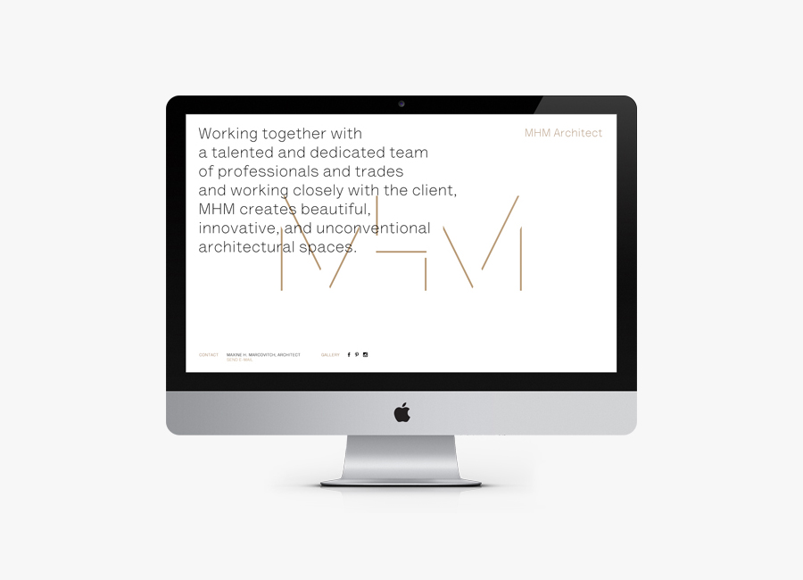 Website for MHM Architects designed by 26 Lettres