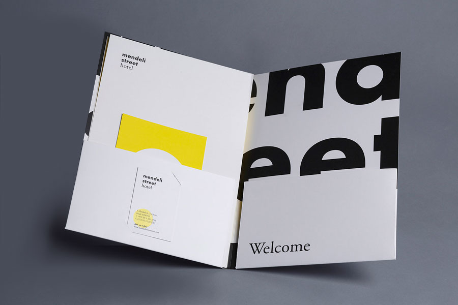 Folder created for Tel aviv hotel Mendeli Street designed by Koniak