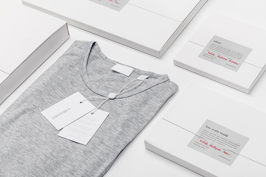 Packaging and tags designed by Savvy for fashion brand Handvaerk