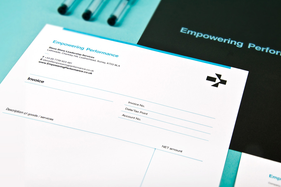 Logo and invoice layout designed by Analogue for management professional Steve Shine