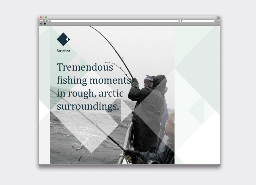 Logo, photography and typography by Neue for Norwegian deep sea fishing experience Striptind