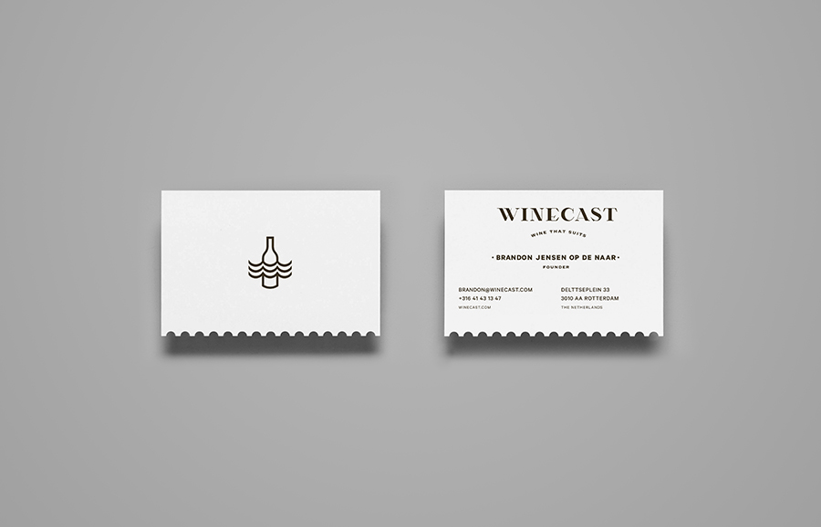 Logo and stationery designed by Anagrama for online wine-tasting, curation and delivery service Winecast