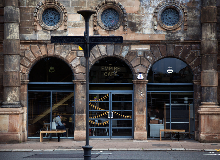 Logo and exterior signage designed by Graphical House for The Empire Café