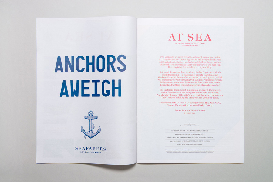 Print created by Inhouse for Auckland's The Seafaring Building