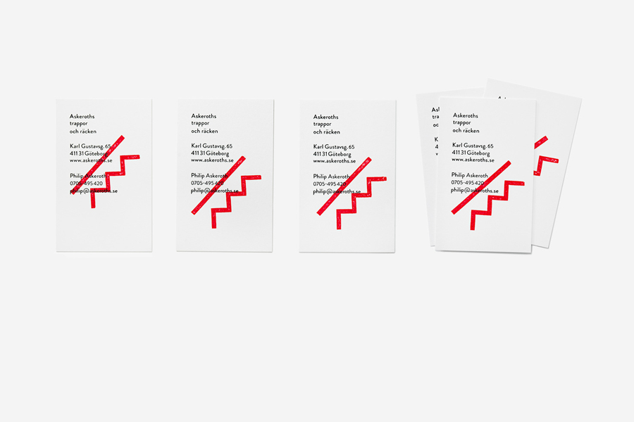 Logo and business card with hand stamp detail designed by Bedow for Swedish specialist staircase manufacturer Askeroths Trappor Och Räcken Bedow_on_BP&O
