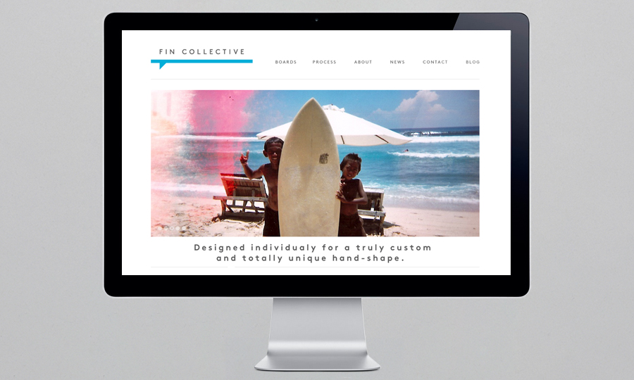 Logo and website designed by DIA for custom surfboard maker Fin Collective