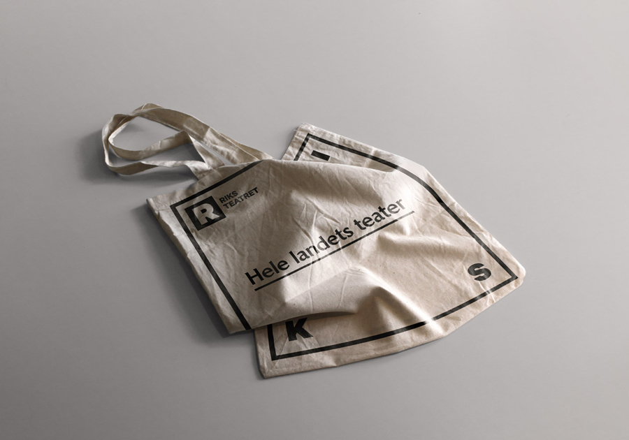 Logo and tote bag designed by Bleed for Norway's national touring theatre Riksteatret