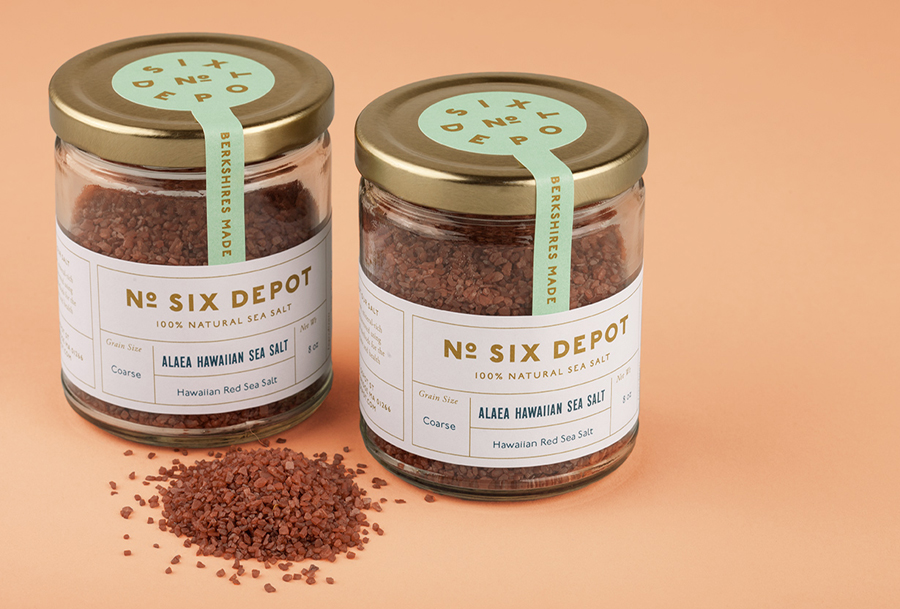 Packaging labels designed by Perky Bros for small-batch coffee roaster and café No. Six Depot