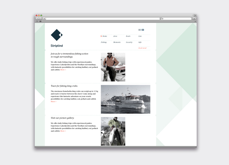 Logo, photography and typography by Neue for Norwegian deep sea fishing experience Striptind