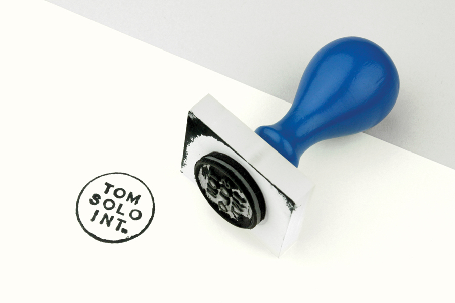 Logo and black ink hand stamp for photographer Tom Solo designed by Mash Creative