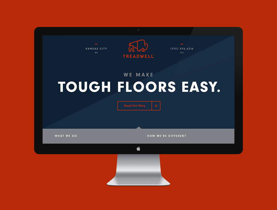 Logo and website designed by Perky Bros for floor specialist Treadwell