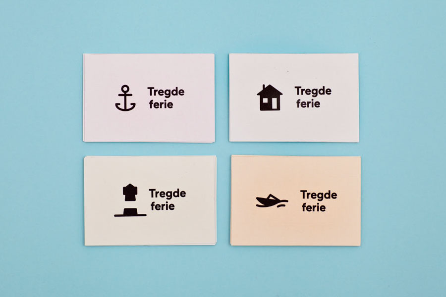 Logo, iconography and business cards designed by Neue for Norwegian coastal holiday resort Tregde Ferie