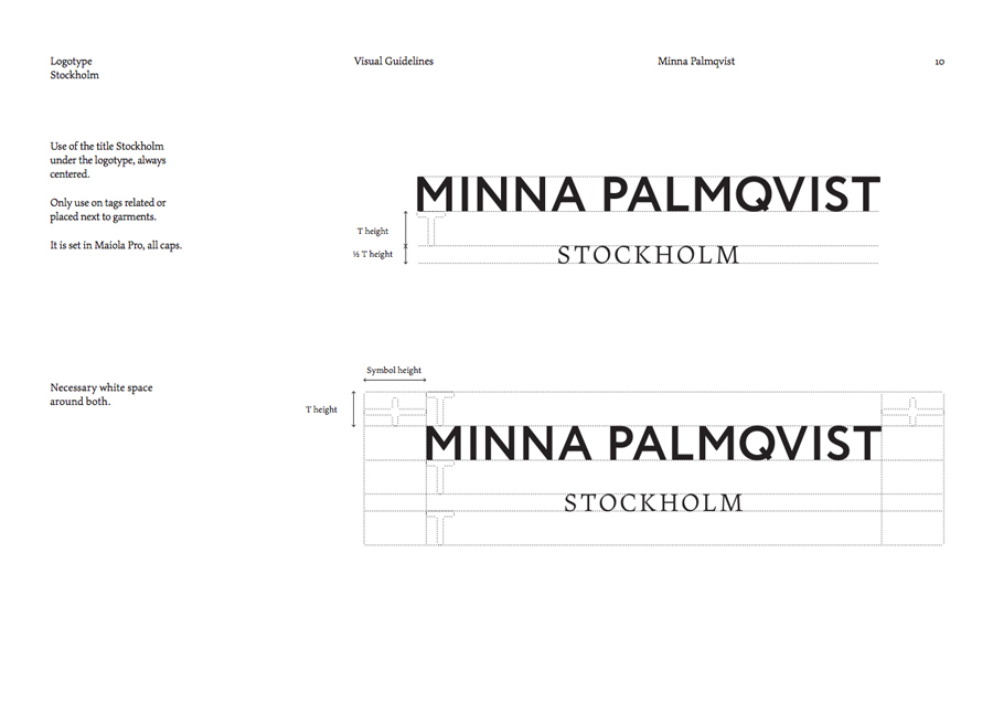 Brand guidelines created by Bedow for fashion designer and label Minna Palmqvist