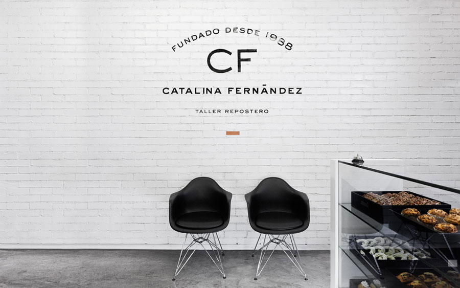 Logotype and interior signage designed by Anagrama for San Pedro pastry shop Catalina Fernandez