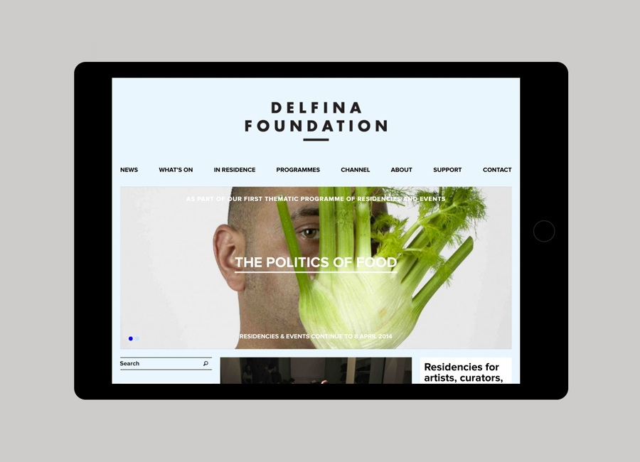 visual identity and website created by Spin for creative exchange and artistic development network Delfina Foundation