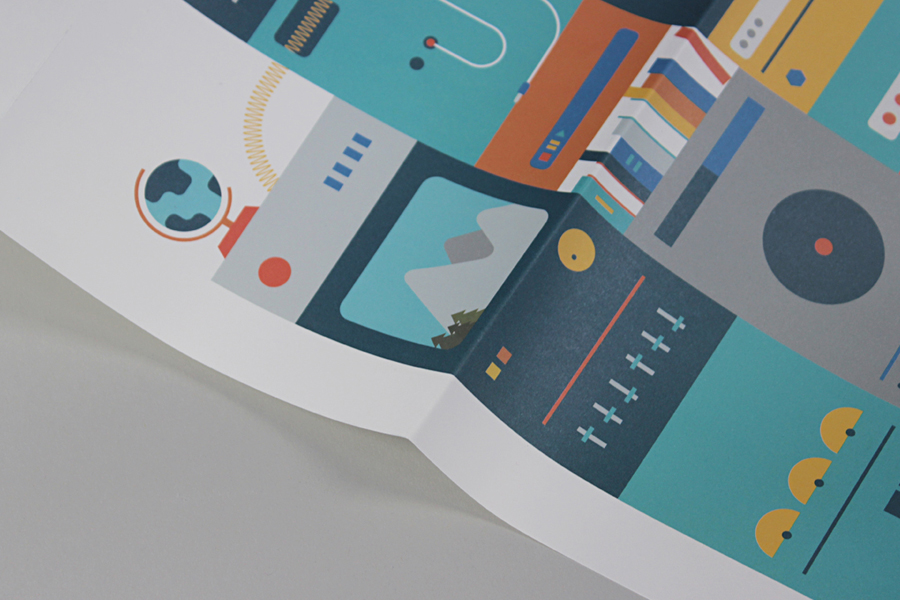 Print and illustration created by digital design and branding agency Fieldwork