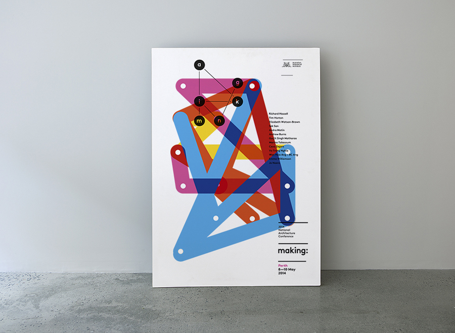 Poster designed by Garbett for the Australian Institute of Architects' 2014 conference Making