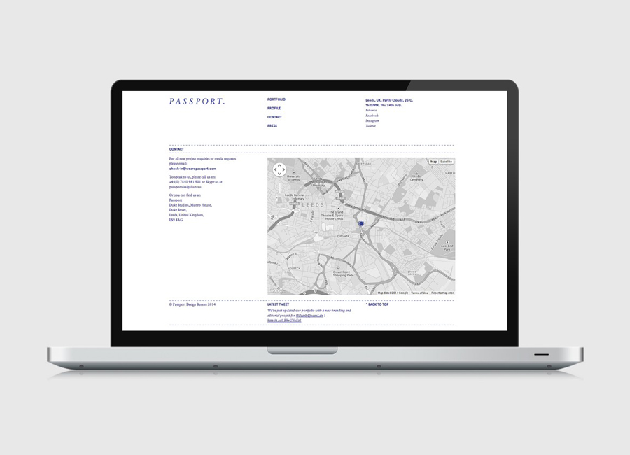 Responsive website for Leeds based design studio Passport