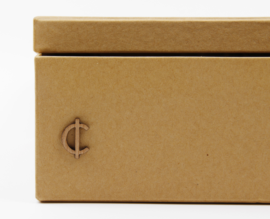 Logo on unbleached card box for craft retail site Cheap Labor designed by Sciencewerk