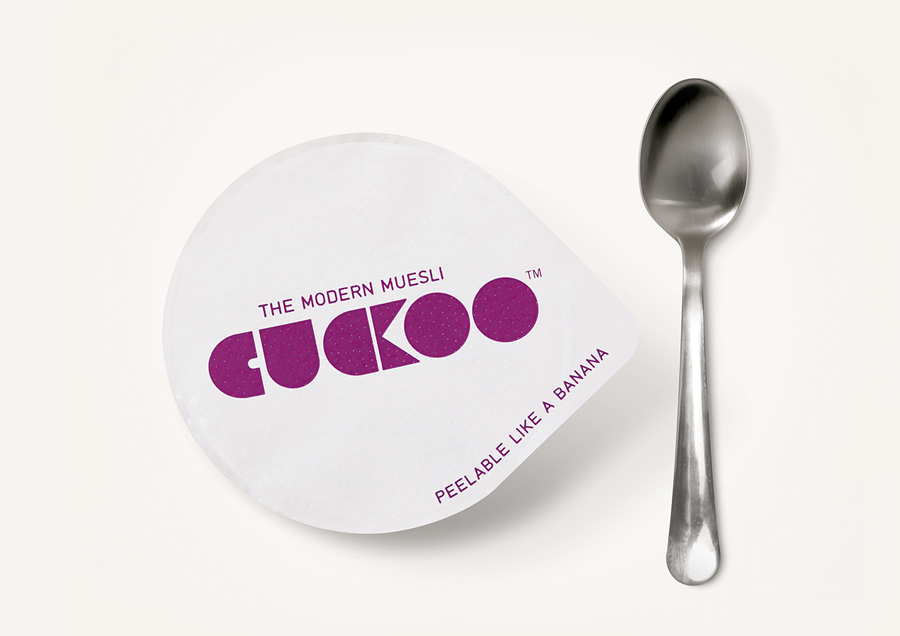 Packaging designed by B&B Studio for Cuckoo's wheat-free bircher muesli range