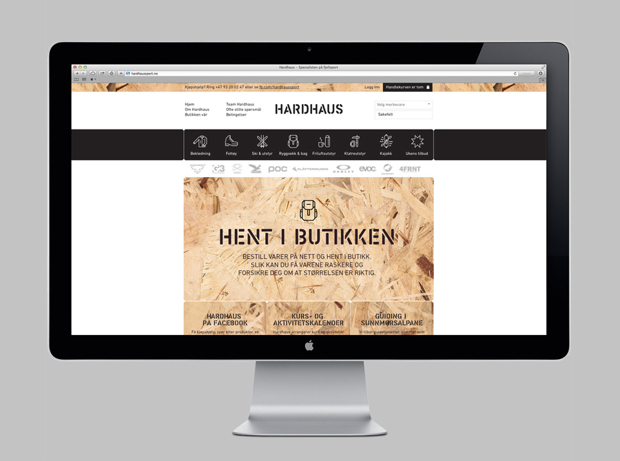 Logotype and website designed by Heydays for mountain sports retailer Hardhaus