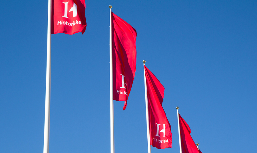 Logo and flags for the Swedish History Museum designed by Bold