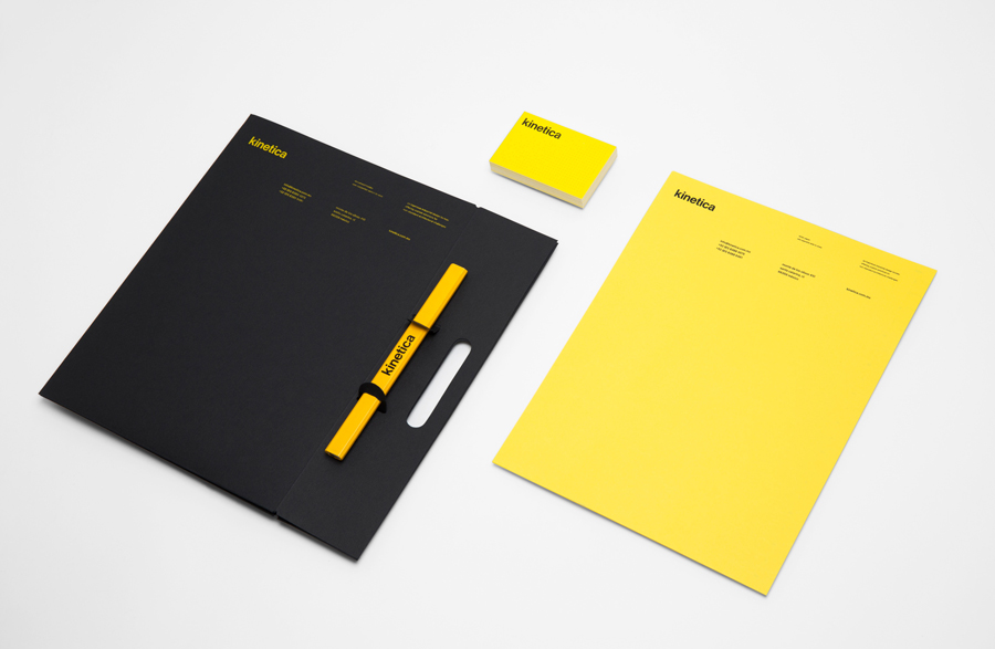 Logotype and stationery designed by Face for industrial design studio Kinetica