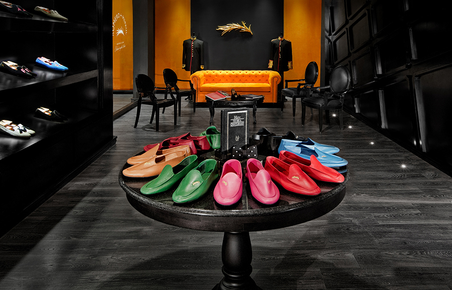 Shop interior for luxury slipper brand Romero+McPaul