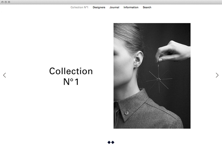 Website for boutique jewellery retailer Sancy & Regent designed by OK-RM