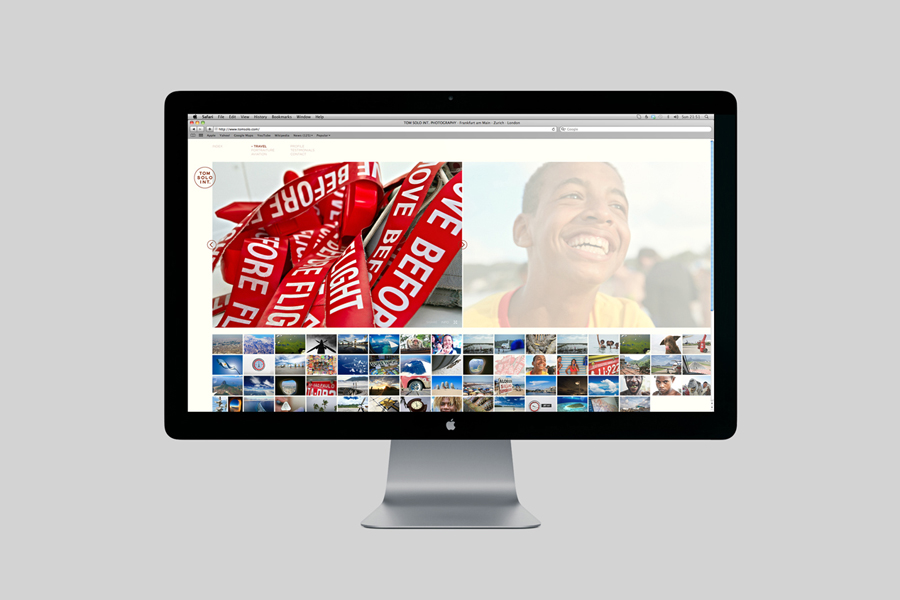 Website for photographer Tom Solo designed by Mash Creative
