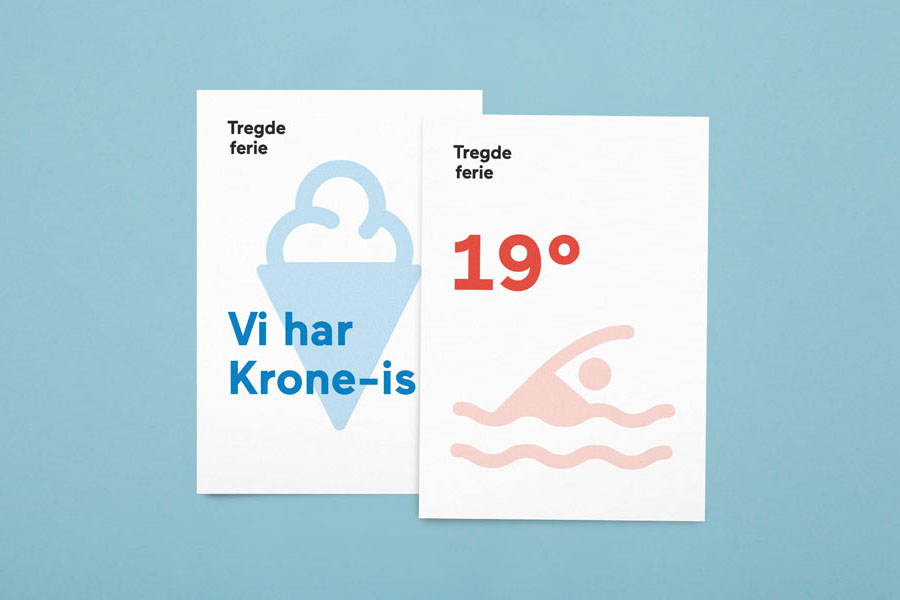 Logo, iconography and print designed by Neue for Norwegian coastal holiday resort Tregde Ferie