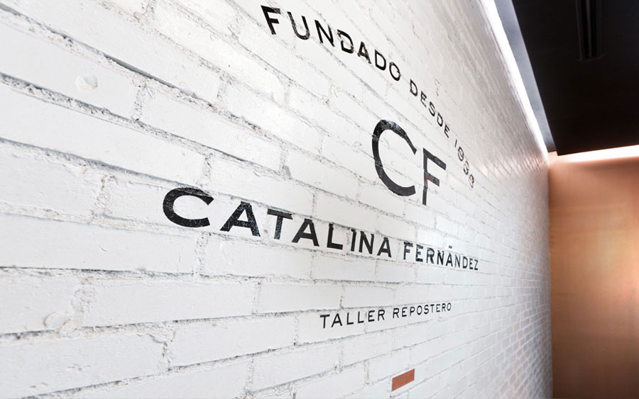 Logotype and interior signage designed by Anagrama for San Pedro pastry shop Catalina Fernandez
