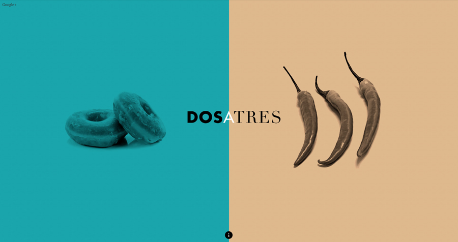 Website with contrasting imagery designed by Comite for business and brand communication consultancy Dosatres