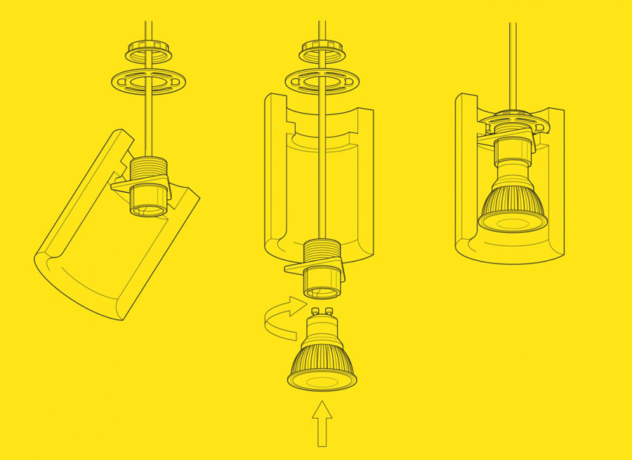 Light setup and installation instructions for Terence Woodgate designed by Charlie Smith Design