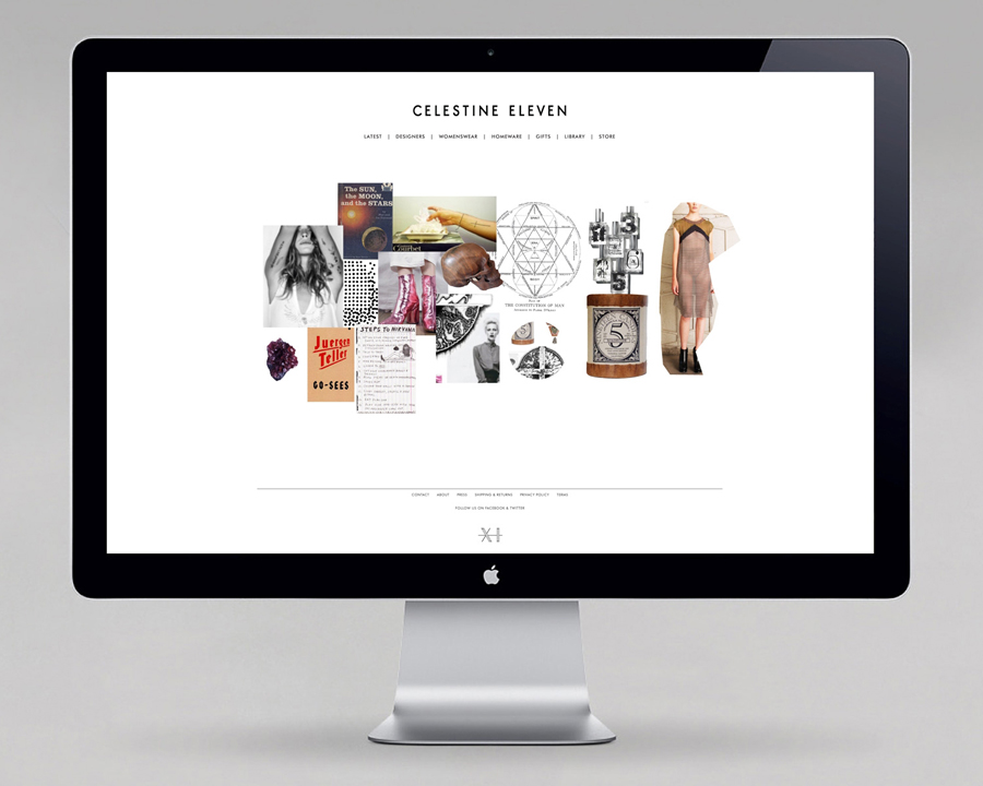 Website designed by Construct for luxury fashion and homeware store Celestine Eleven