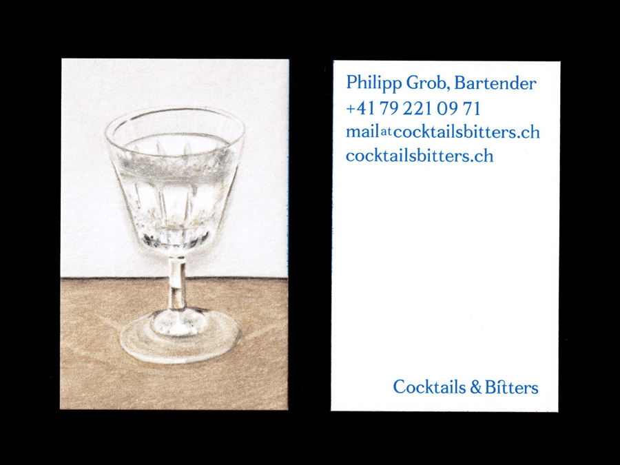 Logo and business card design by Bureau Collective for Swiss bartender Philipp Grob
