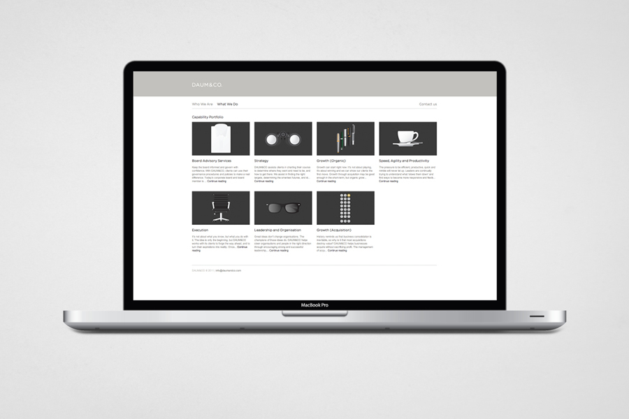Website designed by Hunt Studio for business advisory and management consultancy Daum & Co