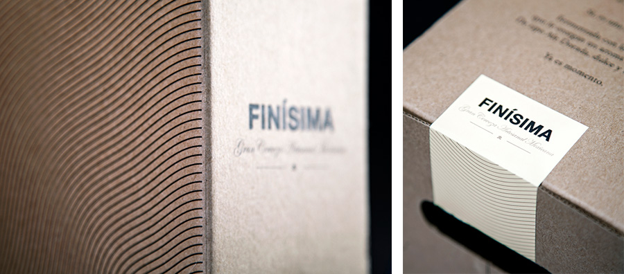 Uncoated unbleached corrugated card packaging with sticker detail designed by Savvy for premium craft beer label Finísima