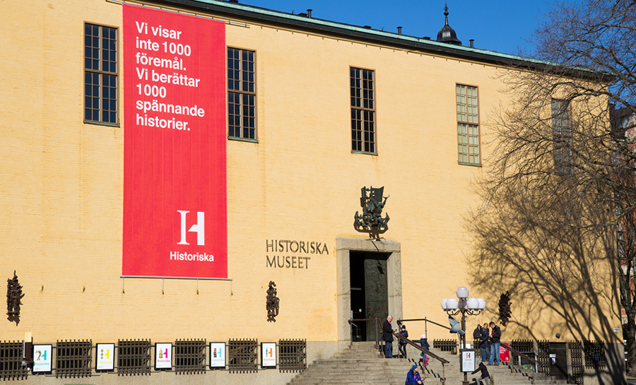 Logo and flags for the Swedish History Museum designed by Bold