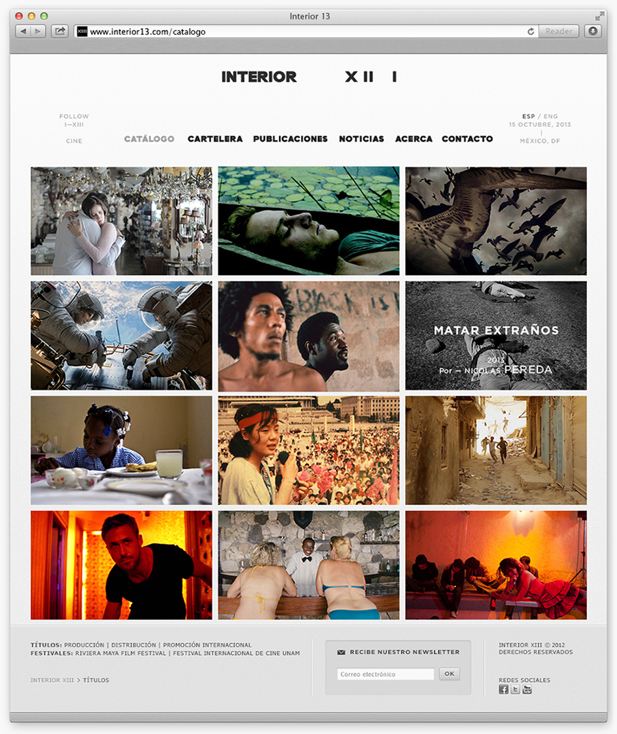 Logo and website designed by Anagrama for Interior 13, a distributor of auteur films and promoter of independent cinema