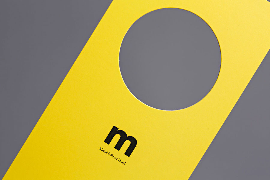 Door hanger created for Tel aviv hotel Mendeli Street designed by Koniak