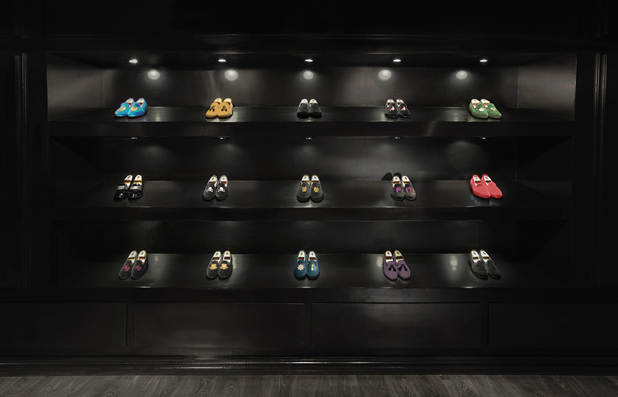 Shop interior for luxury slipper brand Romero+McPaul