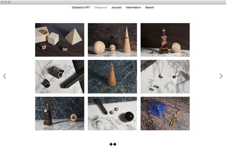 Website for boutique jewellery retailer Sancy & Regent designed by OK-RM